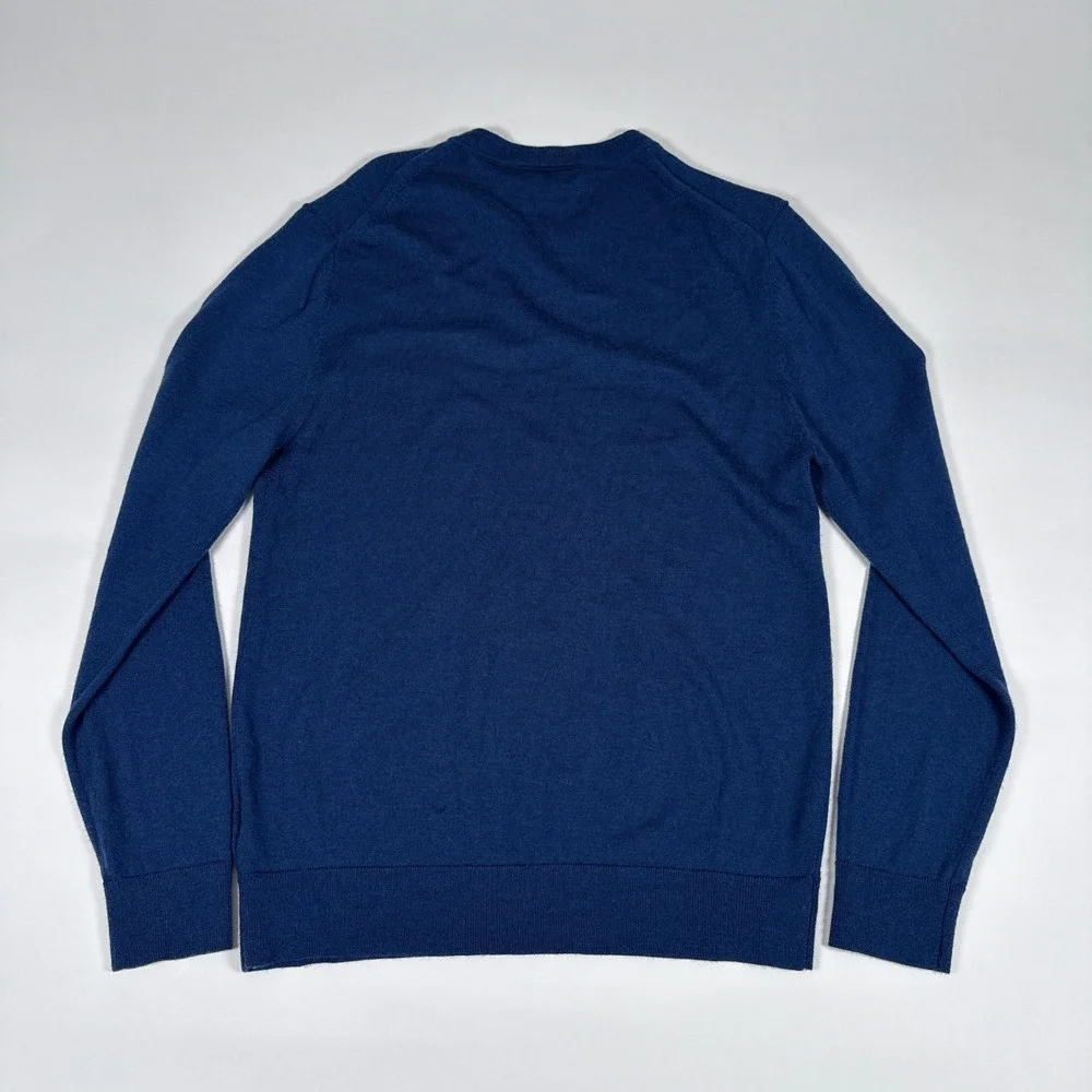 Banana Republic Sweater Mens M Blue Merino Wool Crewneck Pullover Classic‎